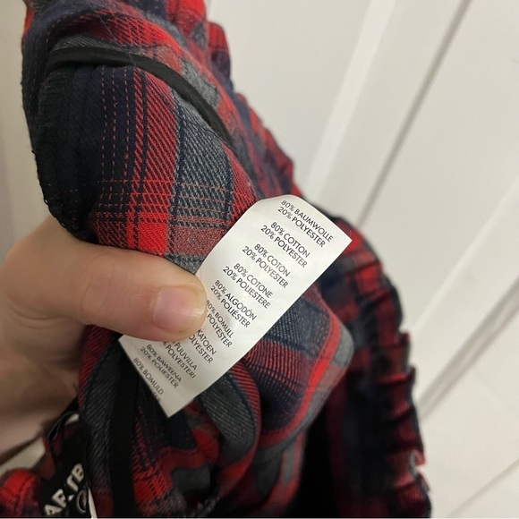 Heartbreak ASOS Plaid Self Tie Pants Red Blue Size 4 T2 - Picture 7 of 10